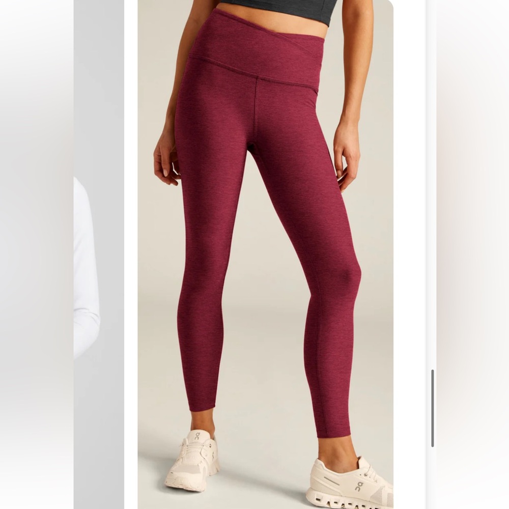 Beyond Yoga Spacedye At Your Leisure High-Waist Midi Leggings S Bordeaux Red